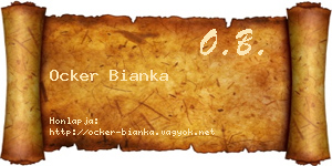 Ocker Bianka névjegykártya